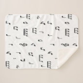 Couverture Sherpa Motif de symboles Black & White Music Notes (Devant (Horizontal))