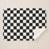 Couverture Sherpa Motif de tableau de À damiers noir et blanc (Devant (Horizontal))