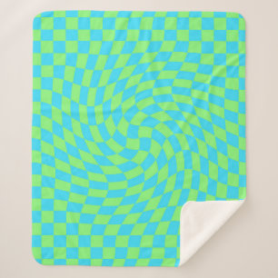 Couverture Sherpa Motif de tableau de bord bleu clair et vert dépoli
