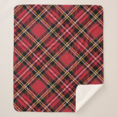 Couverture Sherpa Motif de tartan de Noël (Devant)