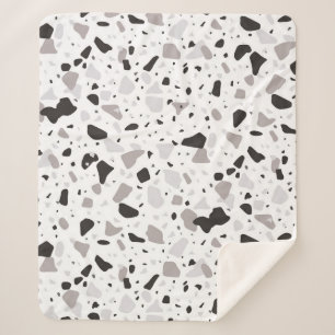 Couverture Sherpa Motif de Terrazzo monochromatique
