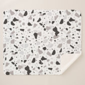 Couverture Sherpa Motif de Terrazzo monochromatique (Devant (Horizontal))