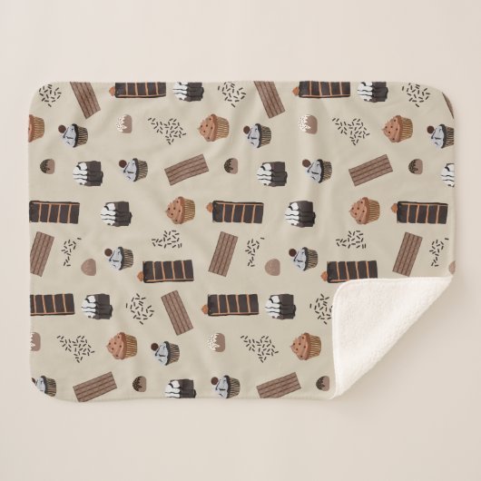 Couverture Sherpa Motif de thème chocolat (Devant (Horizontal))