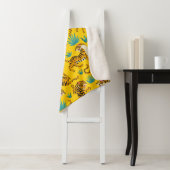 Couverture Sherpa Motif de tigre d'or asiatique (En situation)