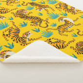 Couverture Sherpa Motif de tigre d'or asiatique (3/4)