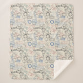 Couverture Sherpa Motif de timbres-poste du monde (Devant)