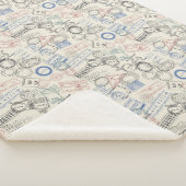 Couverture Sherpa Motif de timbres-poste du monde (3/4)