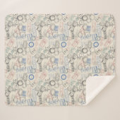 Couverture Sherpa Motif de timbres-poste du monde (Devant (Horizontal))