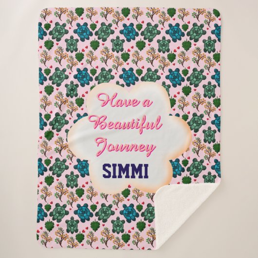 Couverture Sherpa Motif de tortue personnalisé (Devant)
