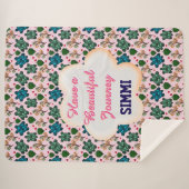 Couverture Sherpa Motif de tortue personnalisé (Devant (Horizontal))