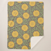 Couverture Sherpa Motif de tournesol de pays mignon (Devant)