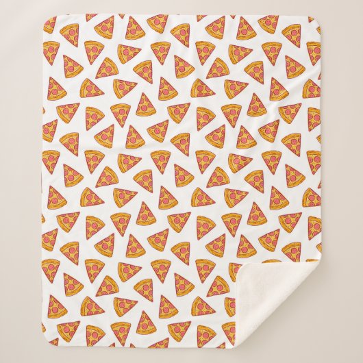 Couverture Sherpa Motif de tranche Pizza Fun (Devant)