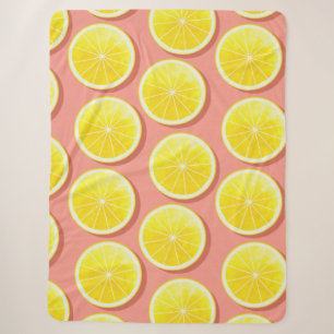 Couverture Sherpa Motif de tranches de citron d'été