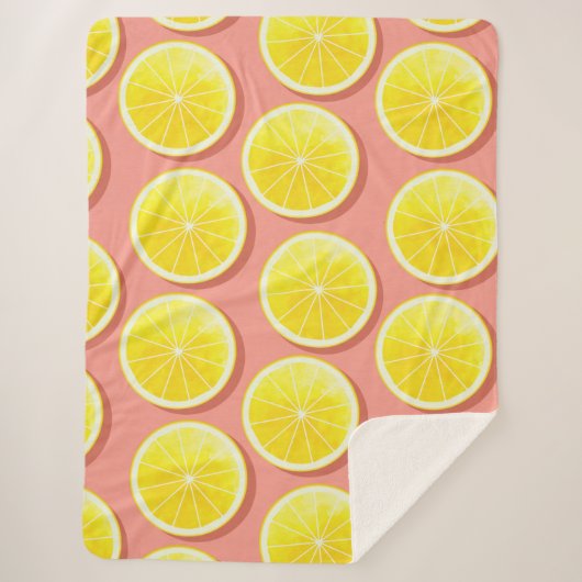 Couverture Sherpa Motif de tranches de citron d'été (Devant)
