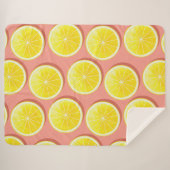 Couverture Sherpa Motif de tranches de citron d'été (Devant (Horizontal))