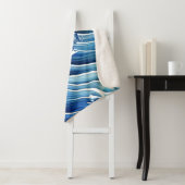 Couverture Sherpa Motif de vague bleue (En situation)