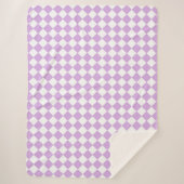 Couverture Sherpa Motif de vérification violet et blanc (Devant)