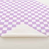 Couverture Sherpa Motif de vérification violet et blanc (3/4)