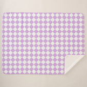 Couverture Sherpa Motif de vérification violet et blanc (Devant (Horizontal))