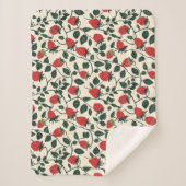 Couverture Sherpa Motif de vigne fraise (Devant)