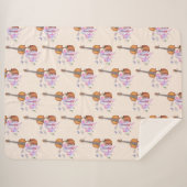 Couverture Sherpa Motif de violon, de chaussures de ballet et de pap (Devant (Horizontal))