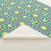 Couverture Sherpa Motif d'éclatement de pétale Vortex rétro (3/4)
