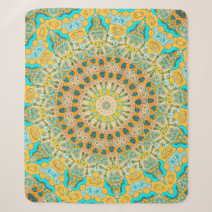 Couverture Sherpa motif décorative vintage. Islam, arabe, indien,
