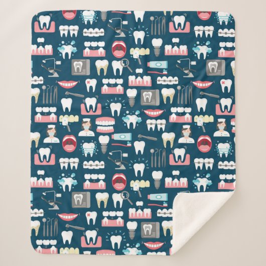 Couverture Sherpa Motif dentaire de bureau de clinique (Devant)