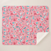 Couverture Sherpa Motif dentaire rose (Devant (Horizontal))