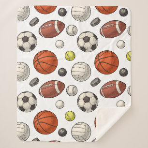 Couverture Sherpa Motif d'équipements sportifs