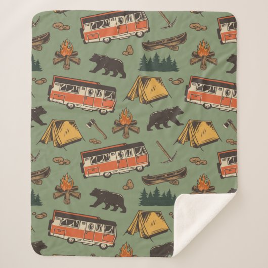 Couverture Sherpa Motif des aventures du camp d'entraînement (Devant)