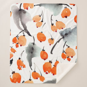 Couverture Sherpa Motif des baies d'aquarelle et de l'illustration f