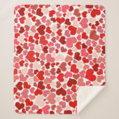 Couverture Sherpa Motif Des Coeurs, Coeurs Rouges, Amour (Devant)
