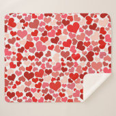 Couverture Sherpa Motif Des Coeurs, Coeurs Rouges, Amour (Devant (Horizontal))