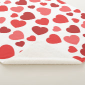 Couverture Sherpa Motif Des Coeurs, Coeurs Rouges, Motif Des Coeurs (3/4)