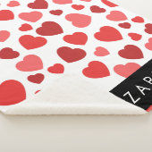 Couverture Sherpa Motif Des Coeurs, Coeurs Rouges, Votre Nom (3/4)