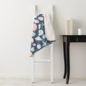 Couverture Sherpa motif des coquillages (En situation)