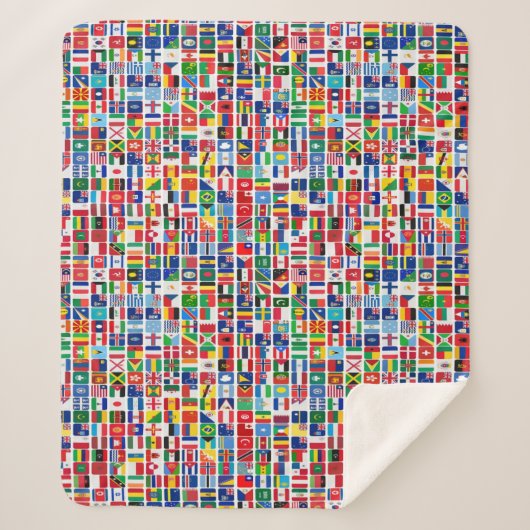 Couverture Sherpa Motif des drapeaux de la nation de tous les pays d (Devant)