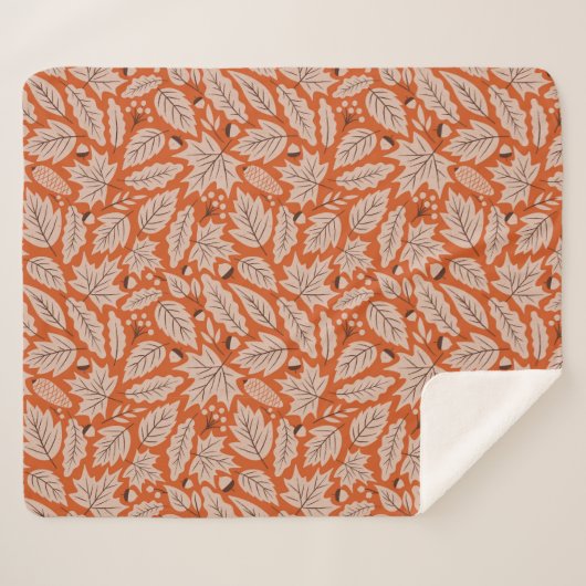 Couverture Sherpa Motif des feuilles d'automne et des araignées oran (Devant (Horizontal))