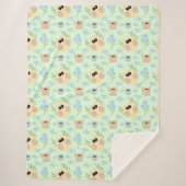 Couverture Sherpa motif des hiboux (Devant)