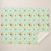 Couverture Sherpa motif des hiboux (Devant (Horizontal))