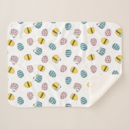 Couverture Sherpa Motif des oeufs de Pâques Snoopy (Devant (Horizontal))