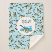 Couverture Sherpa Motif des Tortues de mer (Devant)
