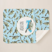 Couverture Sherpa Motif des Tortues de mer (Devant (Horizontal))