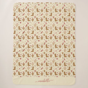 Couverture Sherpa Motif dessiné à la main de style Country Western a