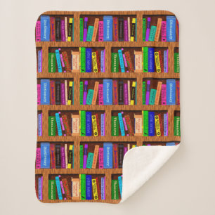 Couverture Sherpa Motif d'étagère de bibliothèque de livres joli