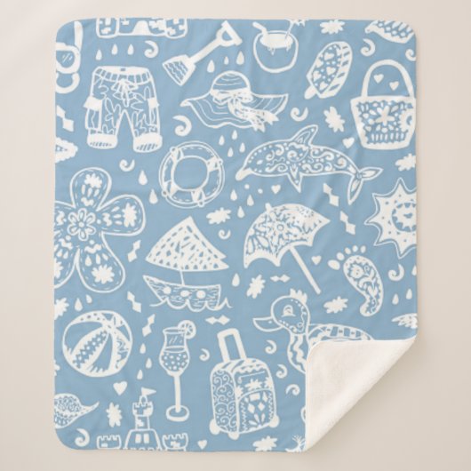 Couverture Sherpa Motif d'été (Devant)