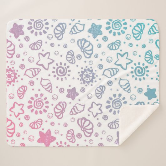 Couverture Sherpa Motif d'été (Devant (Horizontal))