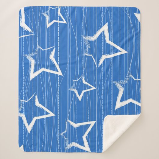 Couverture Sherpa Motif d'étoiles (Devant)