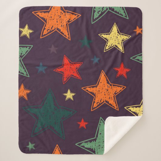 Couverture Sherpa Motif d'étoiles (Devant)